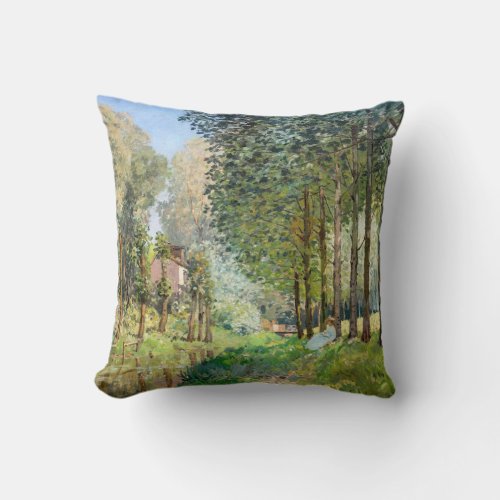 Alfred Sisley _ Rest along the Stream Throw Pillow