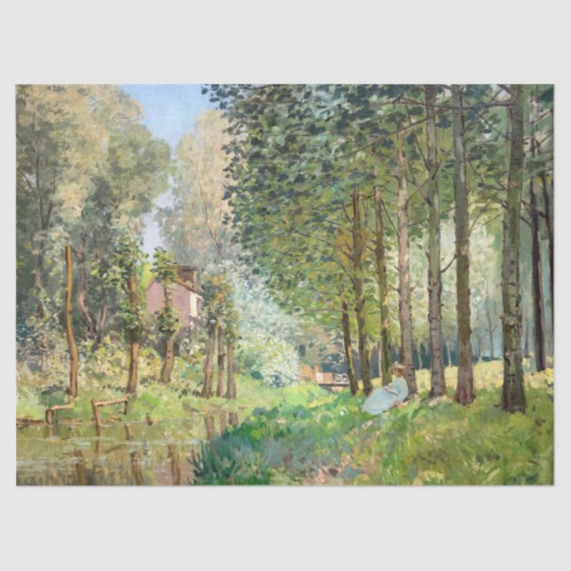 Alfred Sisley - Rest along the Stream Tissue Paper (Front)