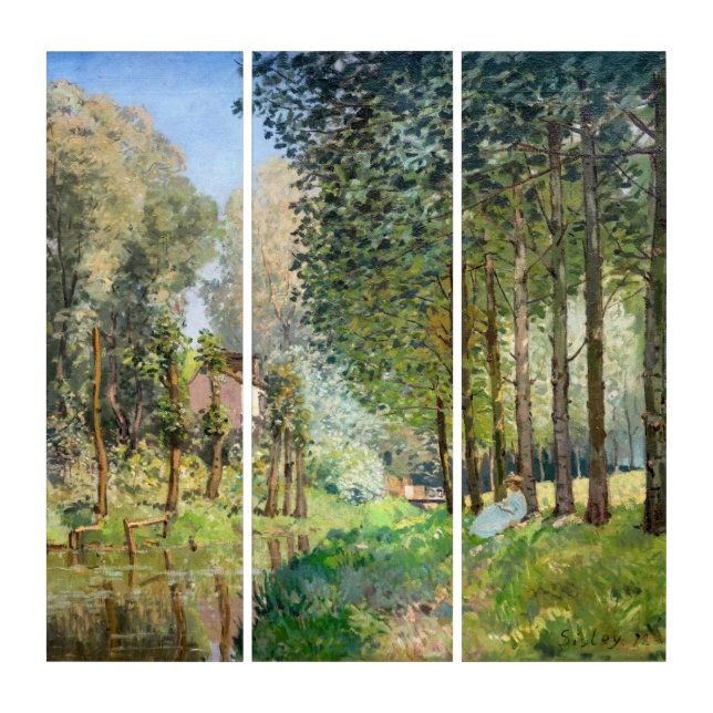 Alfred Sisley - Rest along the Stream Triptych (Front)