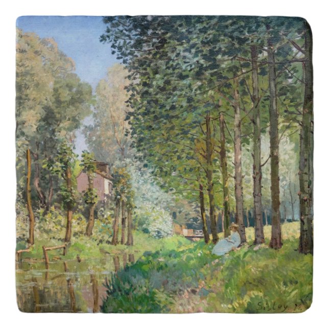 Alfred Sisley - Rest along the Stream Trivet (Front)