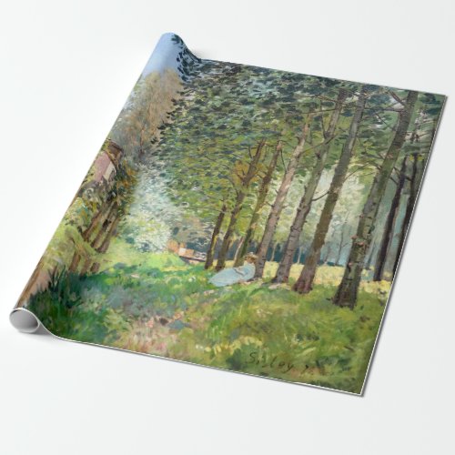 Alfred Sisley _ Rest along the Stream Wrapping Paper