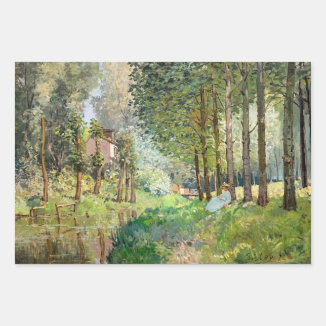 Alfred Sisley - Rest along the Stream Wrapping Paper Sheets (Front)
