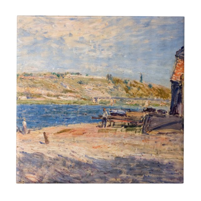 Alfred Sisley - River Banks at Saint-Mammes Ceramic Tile (Front)