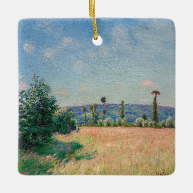 Alfred Sisley - Sahurs Meadows in Morning Sun Ceramic Ornament (Front)