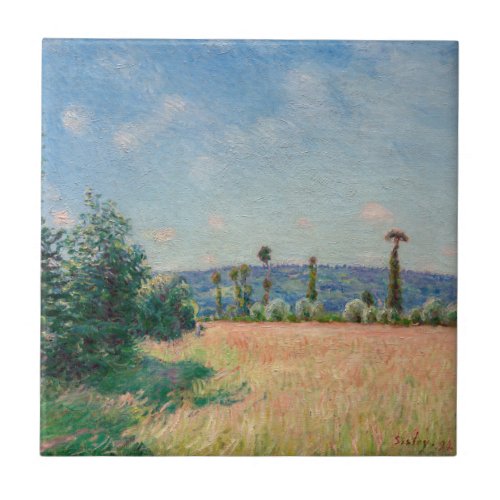 Alfred Sisley _ Sahurs Meadows in Morning Sun Ceramic Tile