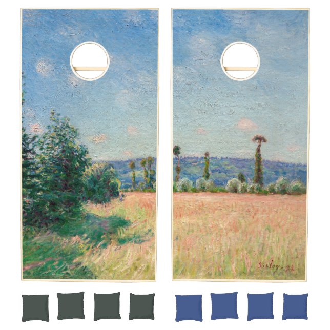 Alfred Sisley - Sahurs Meadows in Morning Sun Cornhole Set (Set)
