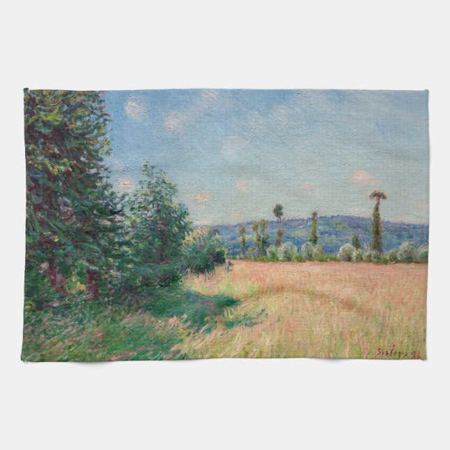 Alfred Sisley - Sahurs Meadows in Morning Sun Kitchen Towel (Horizontal)