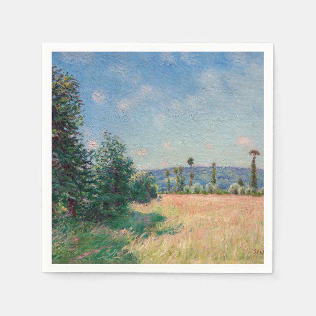 Alfred Sisley - Sahurs Meadows in Morning Sun Napkins (Front)