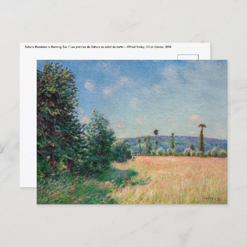 Alfred Sisley _ Sahurs Meadows in Morning Sun Postcard