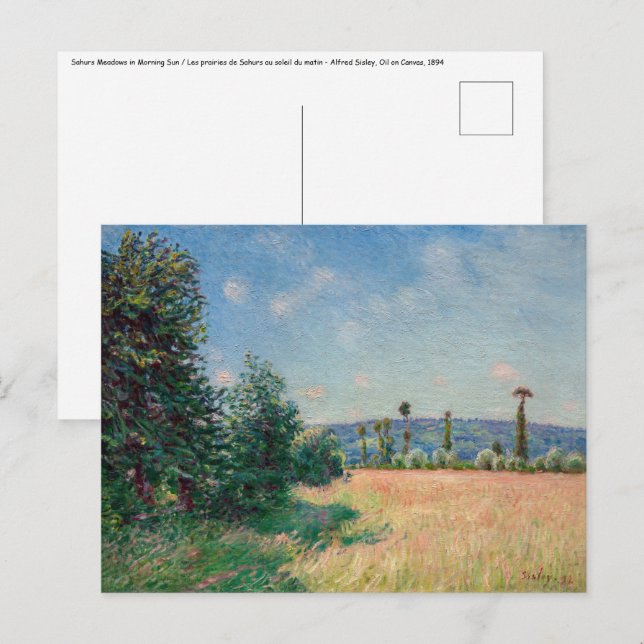 Alfred Sisley - Sahurs Meadows in Morning Sun Postcard (Front/Back)