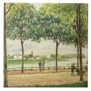 Alfred Sisley Street of Spanish Chestnut Trees Ceramic Tile