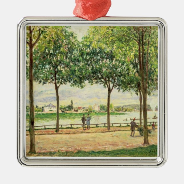 Alfred Sisley | Street of Spanish Chestnut Trees Metal Ornament (Front)