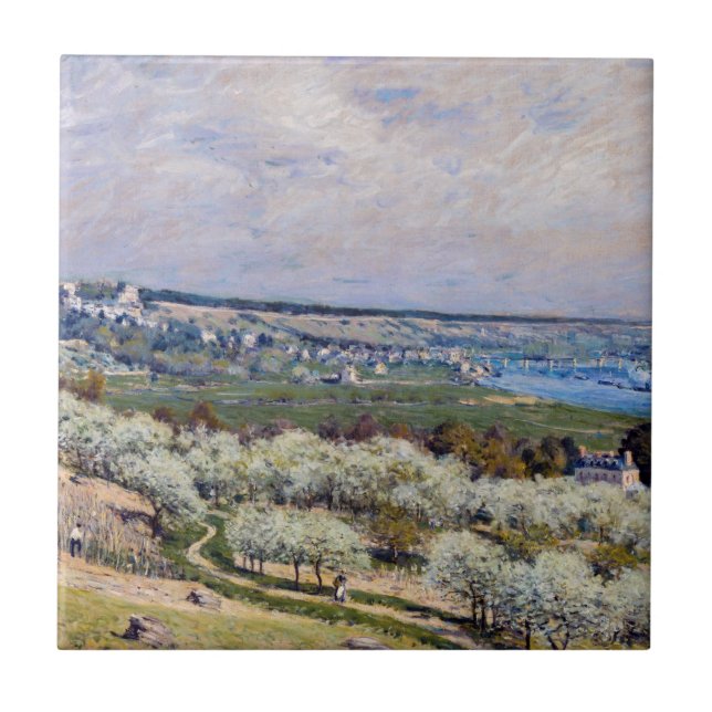 Alfred Sisley - Terrace at Saint-Germain, Spring Ceramic Tile (Front)