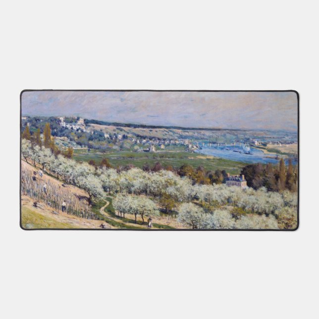 Alfred Sisley - Terrace at Saint-Germain, Spring Desk Mat (Front)