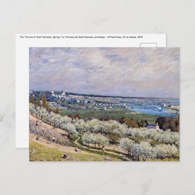 Alfred Sisley - Terrace at Saint-Germain, Spring Postcard (Front/Back)