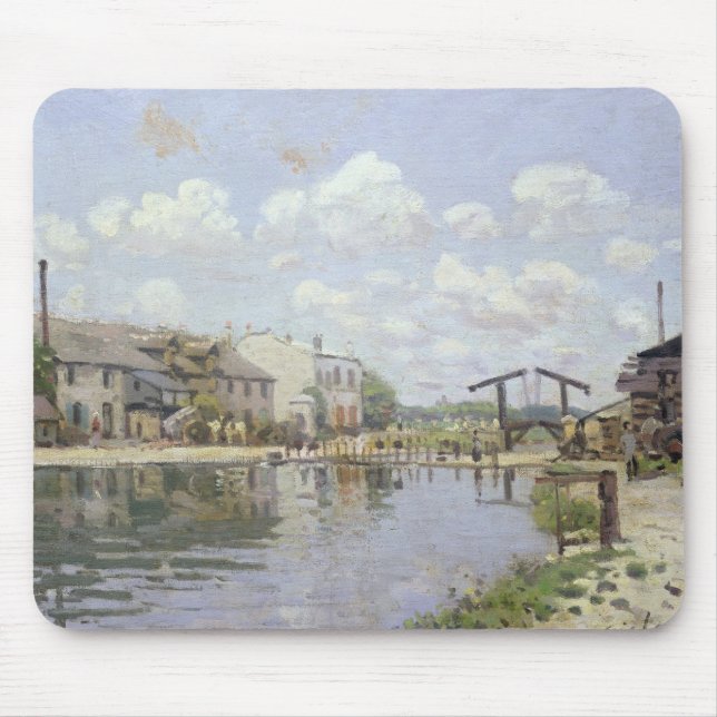Alfred Sisley | The Canal Saint-Martin, Paris Mouse Pad (Front)