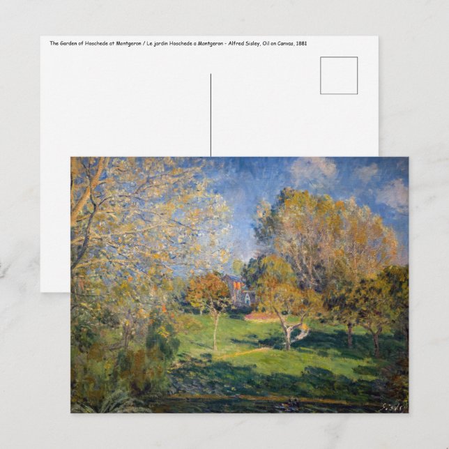 Alfred Sisley - The Garden of Hoschede, Montgeron Postcard (Front/Back)