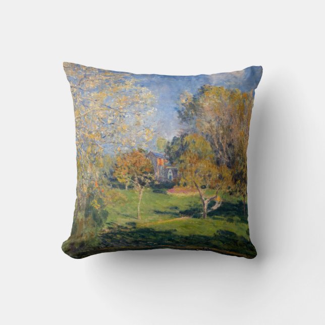 Alfred Sisley - The Garden of Hoschede, Montgeron Throw Pillow (Front)