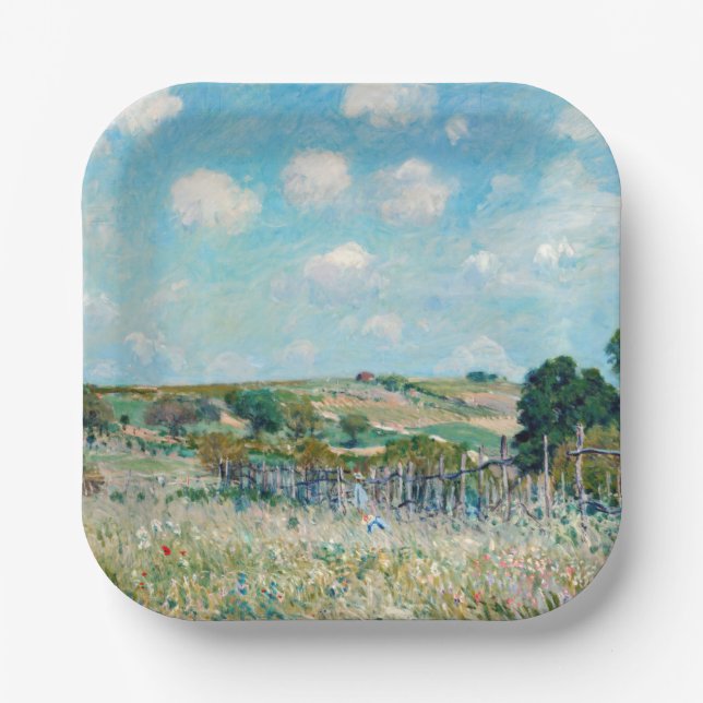 Alfred Sisley - The Meadow Paper Plates (Front)