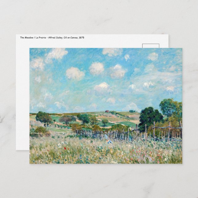 Alfred Sisley - The Meadow Postcard (Front/Back)