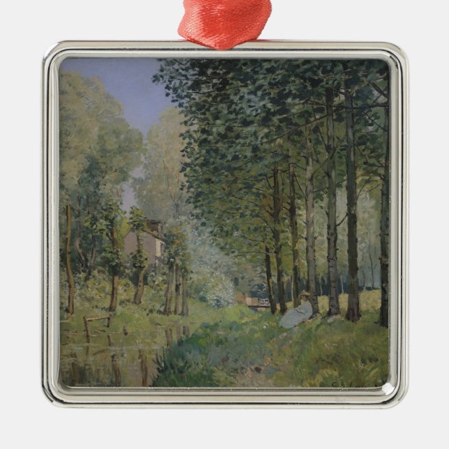 Alfred Sisley | The Rest by the Stream Metal Ornament (Front)