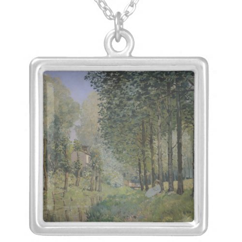 Alfred Sisley  The Rest by the Stream Silver Plated Necklace