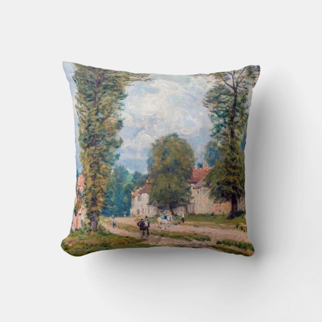 Alfred Sisley - The Versailles Road Throw Pillow (Front)