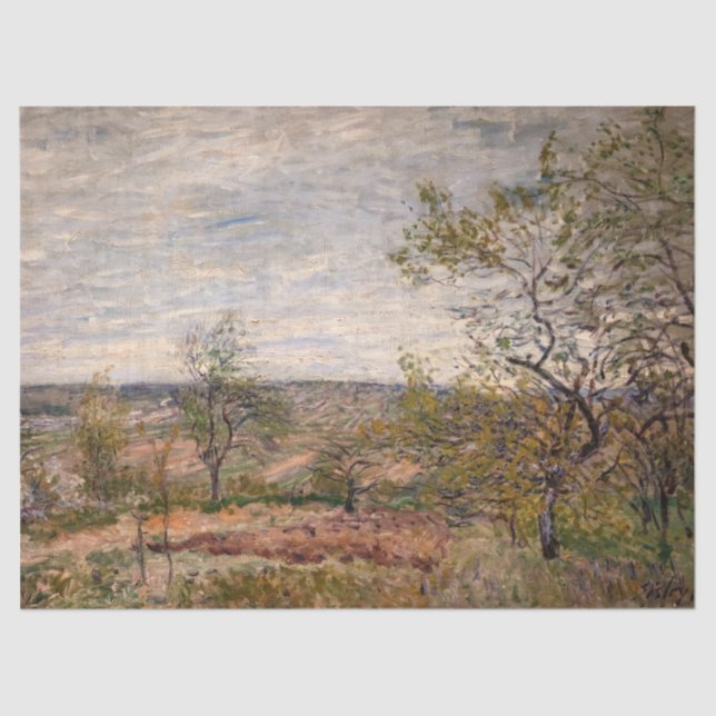 Alfred Sisley - Windy Day at Veneux Tissue Paper (Front)