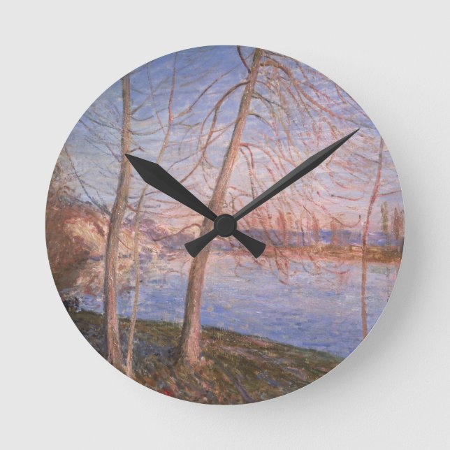 Alfred Sisley | Winter Morning Round Clock (Front)