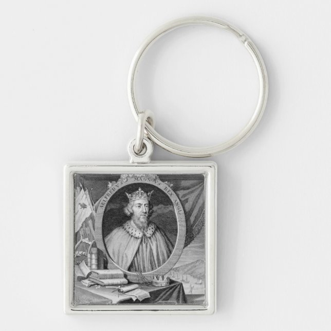 Alfred the Great (849-99) King of Wessex, engraved Keychain (Front)