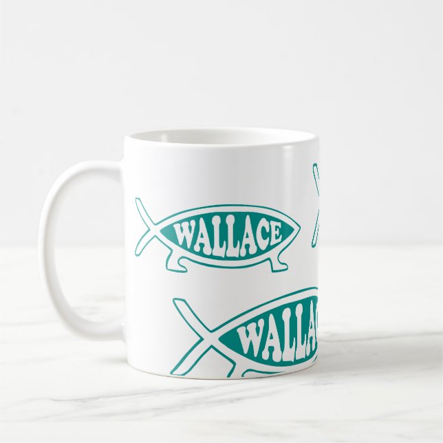 Alfred Wallace Evolution Fish Coffee Mug (Left)