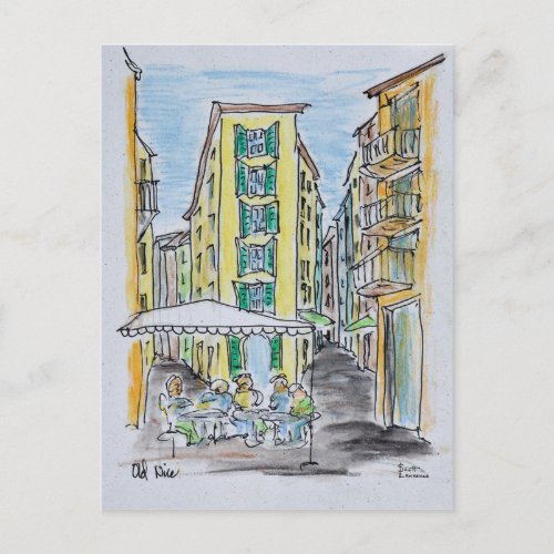 Alfresco Dining in Old Nice  Nice France Postcard