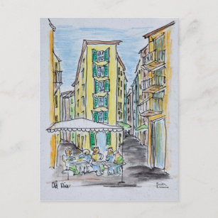 Alfresco Dining in Old Nice   Nice, France Postcard