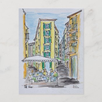 Alfresco Dining In Old Nice | Nice  France Postcard by takemeaway at Zazzle
