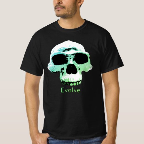 Algae Evolve Caveman Skull Evolution T_Shirt