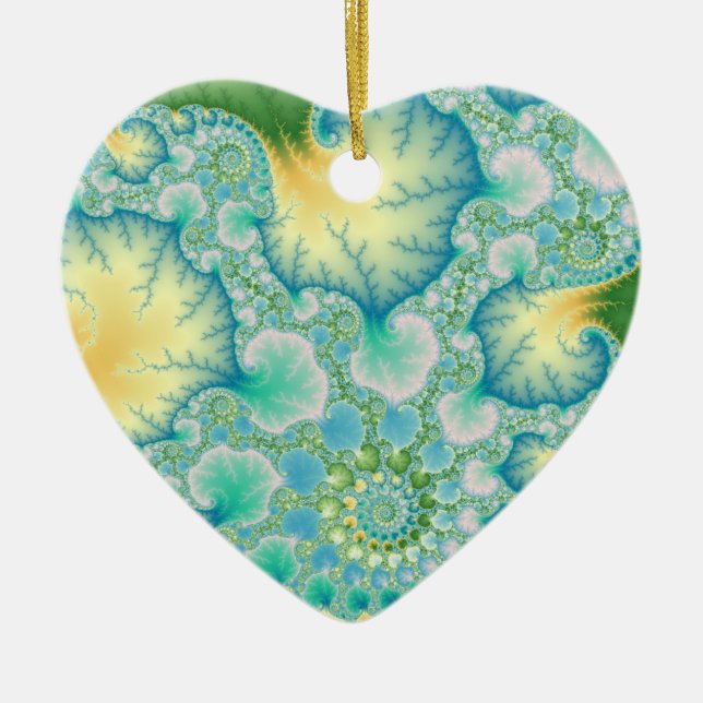 Algae - Fractal Ceramic Ornament (Front)