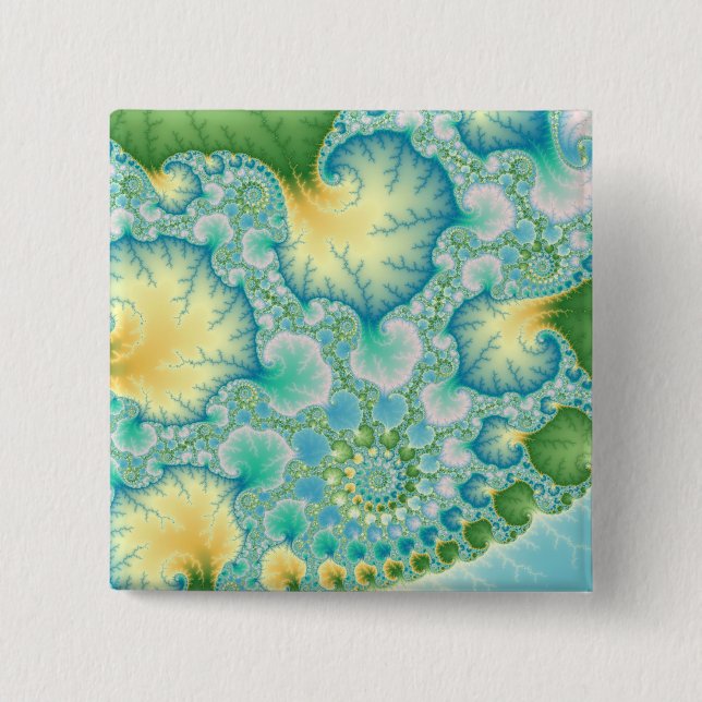 Algae - Fractal Pinback Button (Front)