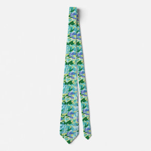 Algae Seaweed Ocean Sea Blue Green Water Nautical Neck Tie