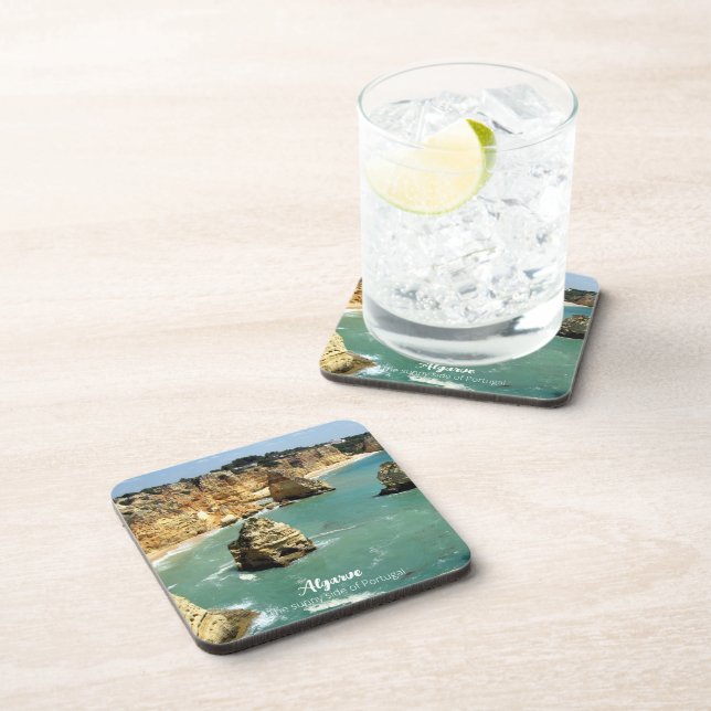 Algarve beach vacation in Portugal Beverage Coaster (Right Side)