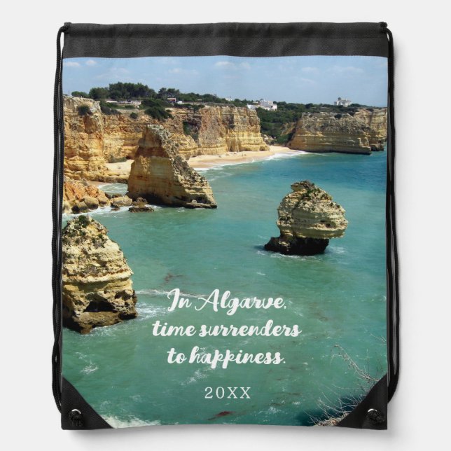 Algarve beach vacation in Portugal Drawstring Bag (Front)