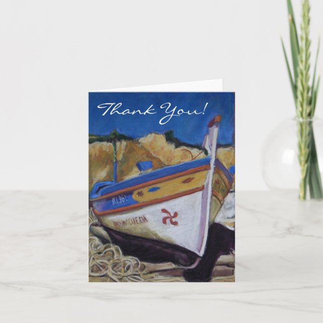 Algarve Boat 'Thank You' Notecard (Front)