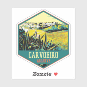 Algarve Carvoeiro beach illustration Portugal Sticker