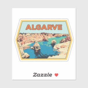 Algarve coast illustration Portugal Sticker
