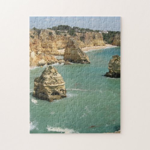 Algarve Portugal Benagil beach and cliffs Jigsaw Puzzle