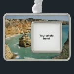 Algarve, Portugal, Benagil beach and cliffs Ornament<br><div class="desc">The coastal design trend has been popular for many years. If you own a beach house or maybe if you’ve been to Algarve or if you're planning a family vacation or reunion in the warm south of Portugal, you’ll probably like this product. With cliffs that stand out from the sea...</div>