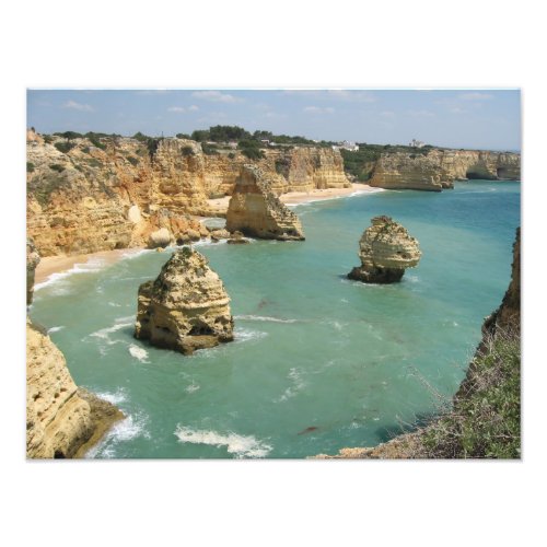Algarve Portugal Benagil beach and cliffs Photo Print