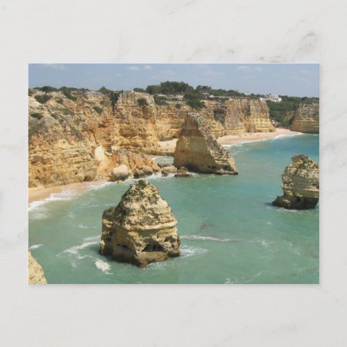 Algarve Portugal Benagil beach and cliffs Postcard