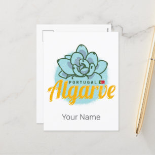 Algarve Portugal Flower Succulent Vintage Souvenir Holiday Postcard