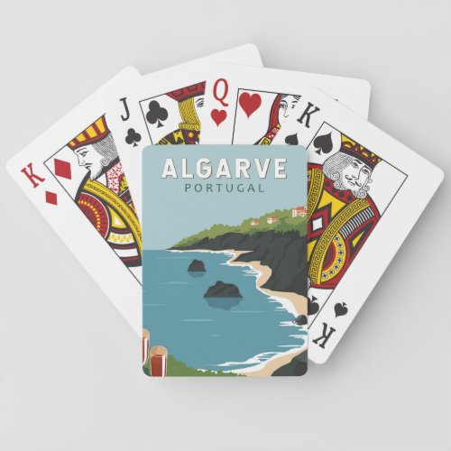 Algarve Portugal Retro Travel Art Vintage Poker Cards