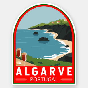 Algarve Portugal Retro Travel Art Vintage Sticker